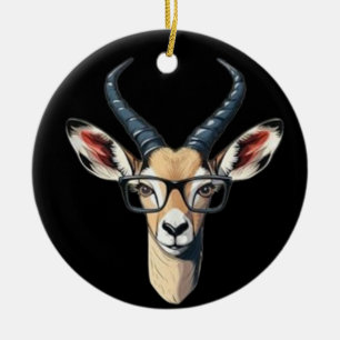 Grappig gazellegezicht voor safarikijker en bril l keramisch ornament