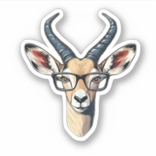 Grappig gazellegezicht voor safarikijker en bril l sticker