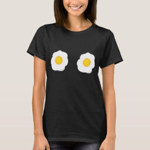 Grappig gebakken ei borsten platte borst foodie t-shirt