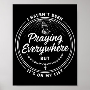 Grappig gebed geloof christelijke religieuze prest poster