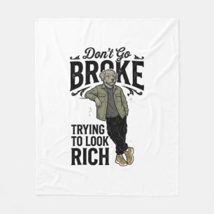 Grappig Gebroken Maar Rijke Vibes Vintage Hond Shi Fleece Deken