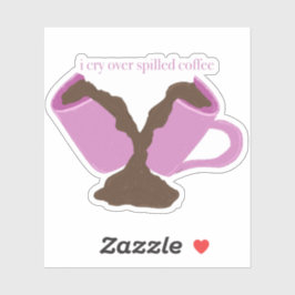 Grappig Gebroken Mok Decal voor koffieliefhebbers Sticker