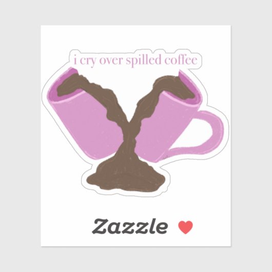 Grappig Gebroken Mok Decal voor koffieliefhebbers Sticker (Vel)