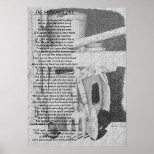 Grappig gedicht en nog levenslange tuinwerktuigen  poster