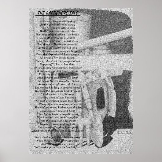 Grappig gedicht en nog levenslange tuinwerktuigen poster (Voorkant)