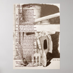 Grappig gedicht nog levensreddende tuinwerktuigen poster