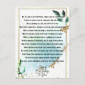 Grappig Gedicht Voor Moeders Verjaardag Briefkaart (Voorkant)