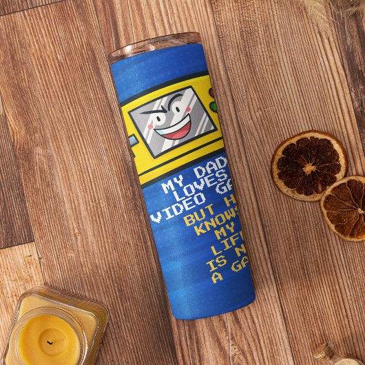 Grappig geel draagbaar Vaderdag Wenskaart Thermosbeker