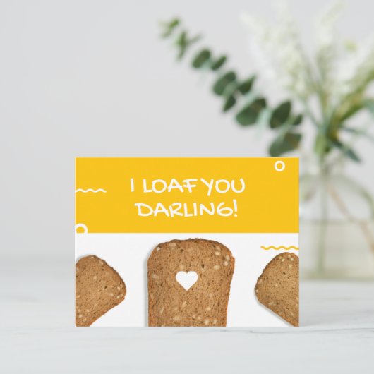 Grappig Geel Geroosterd Brood Kaas Briefkaart (Staand voorkant)