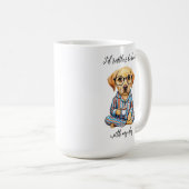 Grappig Geel Lab in Pyjamas Koffie Mok (Voorkant rechts)