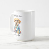 Grappig Geel Lab in Pyjamas Koffie Mok (Voorkant links)