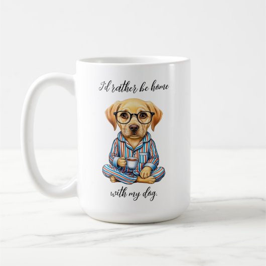 Grappig Geel Lab in Pyjamas Koffie Mok (Links)