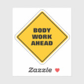 Grappig geel lichaam werkt vooruit sticker (Vel)