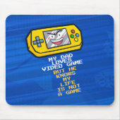 Grappig geel spel draagbare Vaderdag groet Muismat (Voorkant)