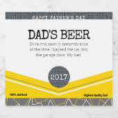 Grappig geel Vaderdag Papa's bieretiket Bier Etiket (Enkel label)