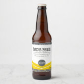 Grappig geel Vaderdag Papa's bieretiket Bier Etiket (Voorkant)