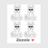 Grappig Geen Drama Cool Llama Sticker (Vel)
