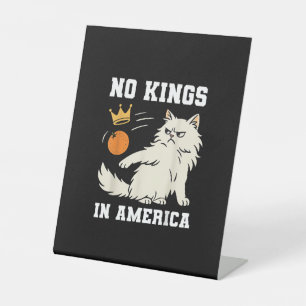 Grappig Geen Koningen in Amerika Retro Klassieke S Reclamebord Met Voetstuk