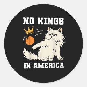 Grappig Geen Koningen in Amerika Retro Klassieke S Ronde Sticker