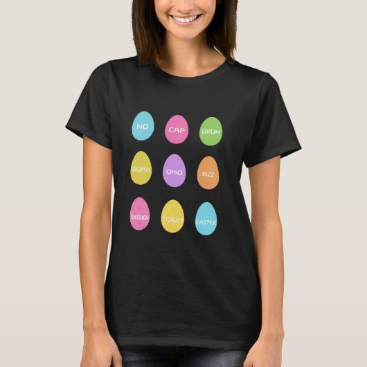 Grappig Geen Pet Rizz Meme Easter Skibidi Easter E T-shirt (Voorkant)