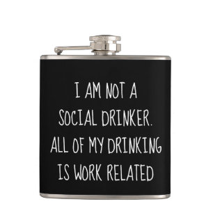 Grappig Geen Sociale Drinker Werk Humor Heupfles