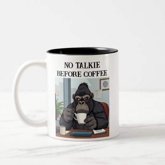 Grappig Geen Talkie Voor Koffie Gorilla Mok (Links)