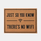 Grappig Geen Wifi Rustiek Bruin Burlap Patroon Deurmat (Voorkant)