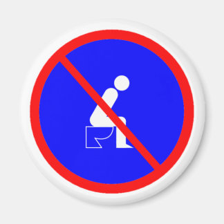 Grappig Geen Zittend Op Toilet Teken Magneet