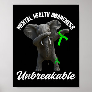 Grappig Geestelijk Gezondheidsbewustzijn Onbreekba Poster