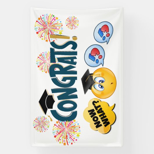 GRAPPIG Gefeliciteerd Afstuderen Spandoek (Verticaal)