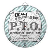 Grappig Gefeliciteerd, gepromoot om tijd uit te st Dartbord (Voorkant)