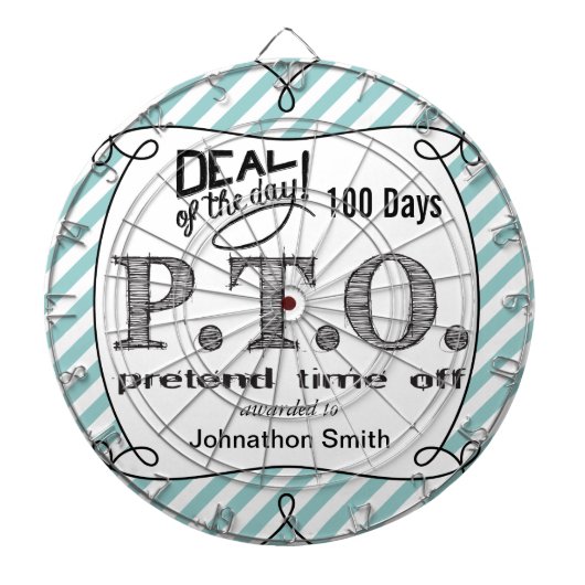 Grappig Gefeliciteerd, gepromoot om tijd uit te st Dartbord (Voorkant)