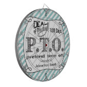 Grappig Gefeliciteerd, gepromoot om tijd uit te st Dartbord (Voorkant Links)