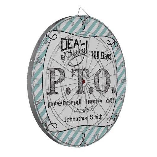 Grappig Gefeliciteerd, gepromoot om tijd uit te st Dartbord (Voorkant Links)