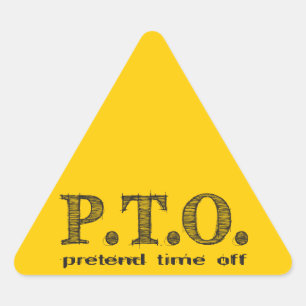 Grappig Gefeliciteerd, gepromoot om tijd uit te st Driehoek Sticker