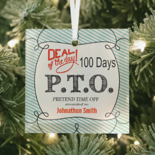 Grappig Gefeliciteerd, gepromoot om tijd uit te st Glas Ornament