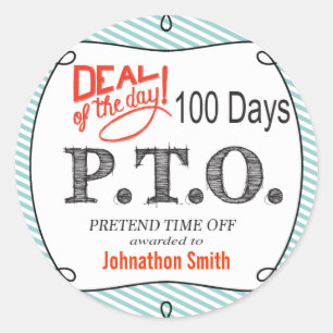 Grappig Gefeliciteerd, gepromoot om tijd uit te st Ronde Sticker