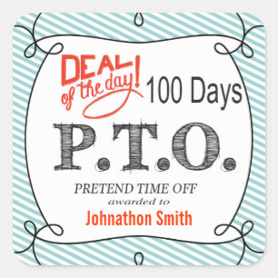 Grappig Gefeliciteerd, gepromoot om tijd uit te st Vierkante Sticker