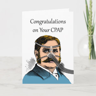 Grappig gefeliciteerd met CPAP, Mustache Man Kaart