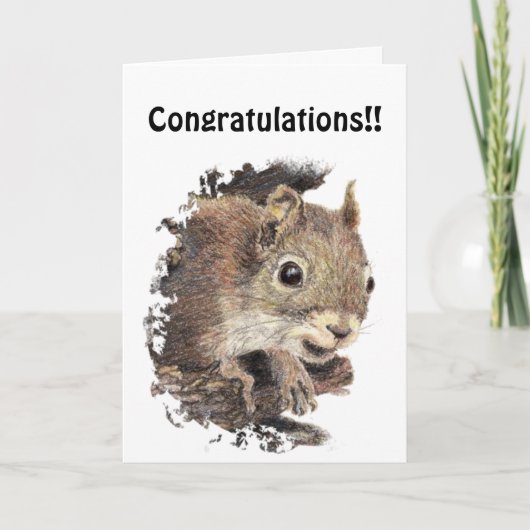 Grappig gefeliciteerd met Cute Squirrel Animal Kaart (Voorkant)