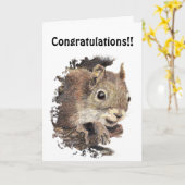 Grappig gefeliciteerd met Cute Squirrel Animal Kaart (Gele Bloem)