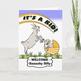 Grappig gefeliciteerd Nieuwe pap Goat Puns Kaart