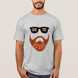 Grappig Gehoorzaam de baard (rode baard bruine oge T-shirt