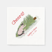 Grappig gejuich! Kat vs Kerstboom Feestdagen Servet (Voorkant)