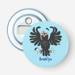 Grappig gekke cartoon-illustratie button flesopener