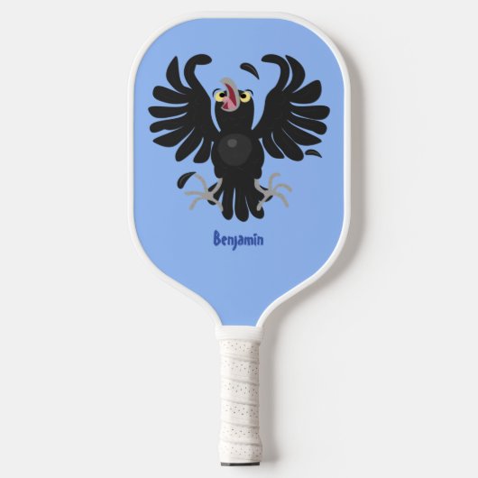 Grappig gekke cartoon-illustratie pickleball paddle (Voorkant)
