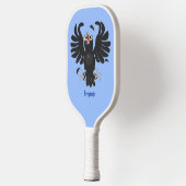 Grappig gekke cartoon-illustratie pickleball paddle (Links)