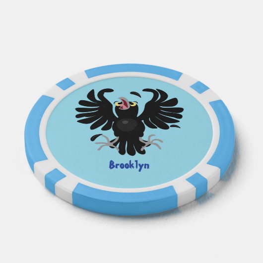 Grappig gekke cartoon-illustratie poker chips (Enkel)