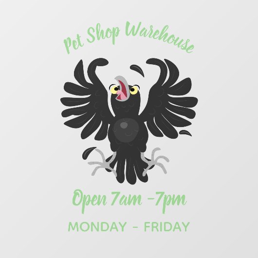 Grappig gekke cartoon-illustratie raamsticker (Vel)