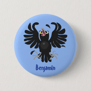 Grappig gekke cartoon-illustratie ronde button 5,7 cm
